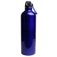 WATER BOTTLE 25CM ALUMINUIM W/HOOK+CLIP
