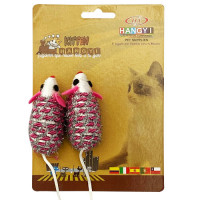 PET TOY MICE FEATHER TAIL 2s