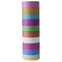 DECO TAPE GLITTER PLAIN 10PC