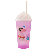 PL DRINKING CUP W/STRAW 19C