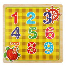 WOODEN PUZZLE 21X21CM 16PC DINOSAURS