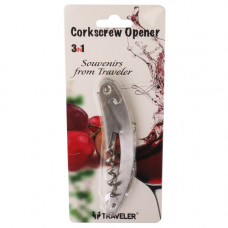 BOTTLE OPENER 3IN1 W/CORKSCREW FULL MTL