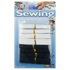 HABBY ELASTIC  8PC WHT/BLK 4SIZES
