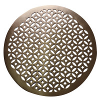 PLACEMAT 38CM RND W/CIRCLES+SQRS GOLD