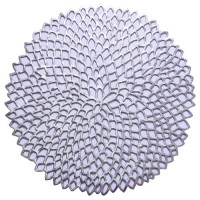 PLACEMAT 38CM RND W/FLWR PATTERN SILVER