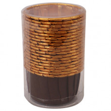 MUFFIN CUP 20s RND 5CM GOLD W/BRWN BASE