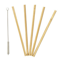 STRAWS BAMBOO 5PCS W/CLEANER IN PKT