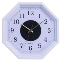 CLK WALL OCTAGEN 31X31CM W/BROWN EDGES