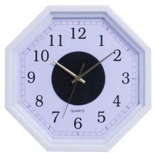 CLK WALL OCTAGEN 31X31CM W/BROWN EDGES