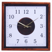 CLK WALL SQ 30X30CM W/BRWN&BLK BORDER