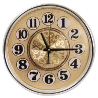 CLK WALL RND 35X35CM W/GOLD DIAL SILVER