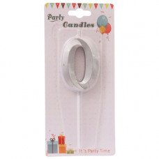 CANDLE BIRTHDAY NO-0 SILVER/GOLD