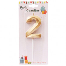 CANDLE BIRTHDAY NO 2 GOLD/SILVER