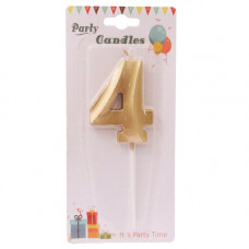 CANDLE BIRTHDAY NO 4 GOLD/SILVER