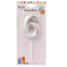 CANDLE BIRTHDAY NO 6 GOLD/SILVER