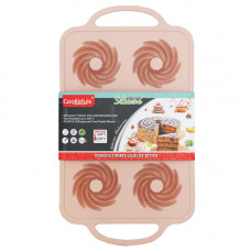SILICONE TRAY 6 CUP W/FANCY DESIGN