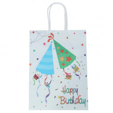 GIFT BAG 18.5X25.5CM HAPPY BDAY PRINT