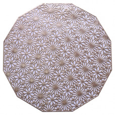 PLACEMAT 37CM W/FLWR PATRN SILVER/GOLD