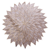 PLACEMAT 37CM FLWR SHAPE W/LEAVE DESIGN