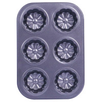 BAKING TRAY  6 CUP FLW/DESIGN