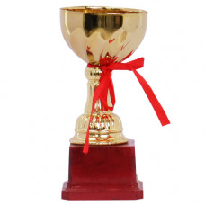 TROPHY METAL CUP 17CM GOLD