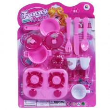 TOY KITCHEN PLAY SET 12PC 2TONE PINK B35
