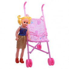 BABY STROLLER W/DOLL 6617-A