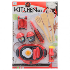 TOY KITCHEN PLAY SET W/GRILLER 11PCS