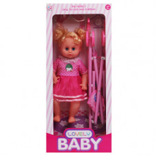 TOY DOLL W/STROLLER MUSICAL LOVELY BABY