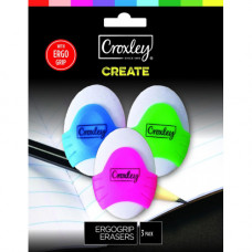 BTS ERASER  3s W/ERGO GRIP CROXLEY