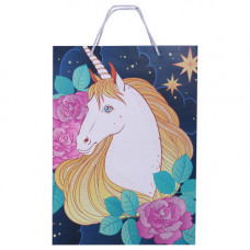 GIFT BAG 30X41.5CM LRG UNICORN W/GLITTER