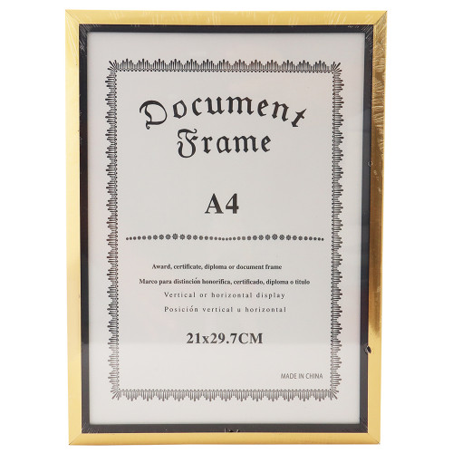 FRAME CERTIFICATE BLK/GLD A4 21X29.7CM FRAME CERTIFICATE BLK/GLD A4 21X29.7CM