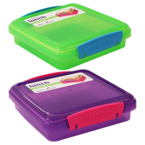 PL CONT 450ML SQR LUNCH BOX COLS SISTEMA PL CONT 450ML SQR LUNCH BOX COLS SISTEMA