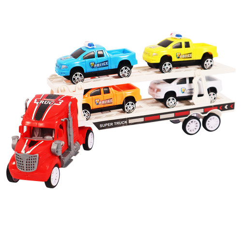 TOY FR TRUCK W/TRAILER+4 VEHICLES 318-16 TOY FR TRUCK W/TRAILER+4 VEHICLES 318-16