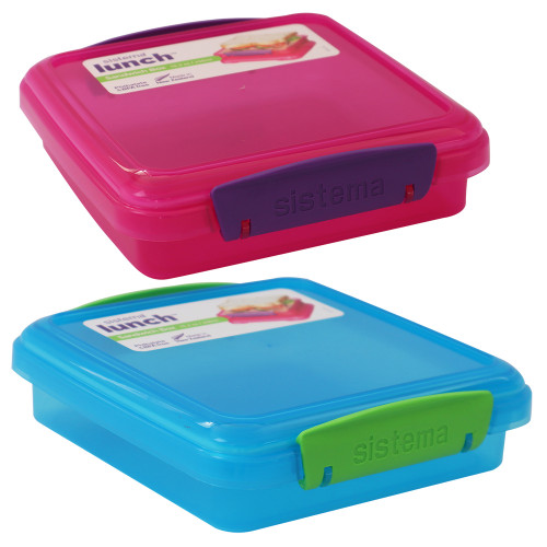 PL CONT 450ML SQR LUNCH BOX COLS SISTEMA PL CONT 450ML SQR LUNCH BOX COLS SISTEMA